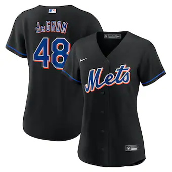 womens nike jacob degrom black new york mets 2022 alternate